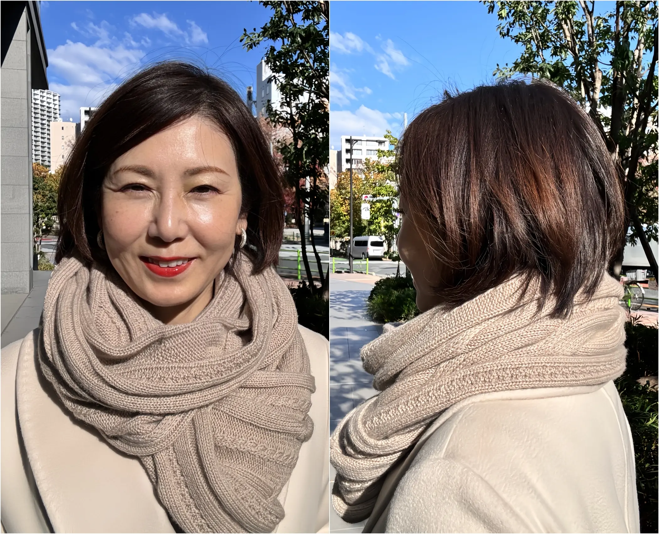 エクラ華組　小林五月子さん　ストール　マフラー　コーデ