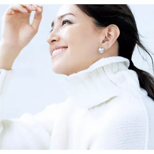 Bon Magique×eclat 【別注】シルバーピアス＋白蝶パールバックキャッチ（13mm） ￥220,000