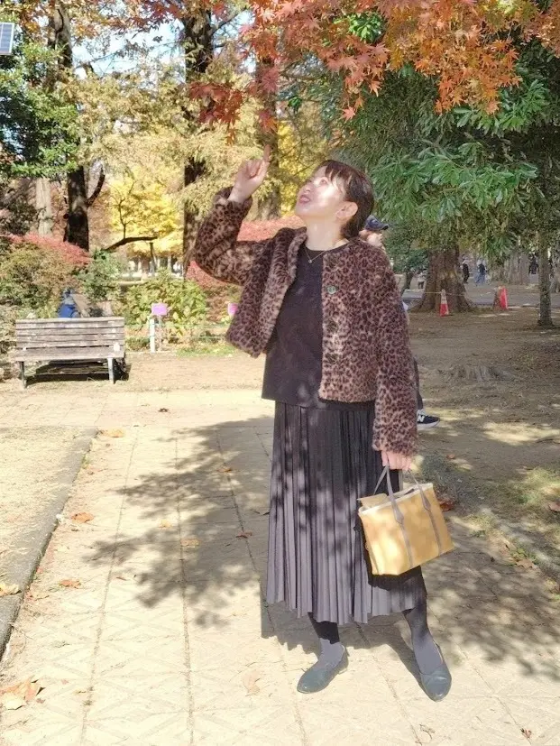 【H&amp;M】大人可愛いレオパードアウターで紅葉散策_1_5