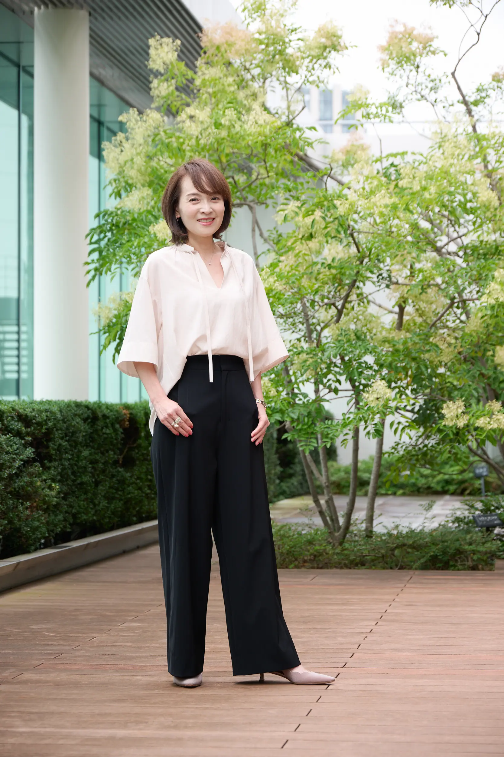 【50代 パンツ】身長・骨格別　E by éclat「優美なセミワイドパンツ」ジャストサイズに出会えました！_1_4