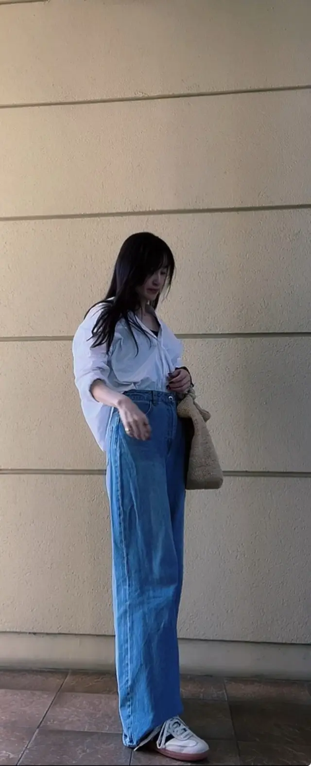 白シャツとジーンズの王道コーデ⭐︎_1_1