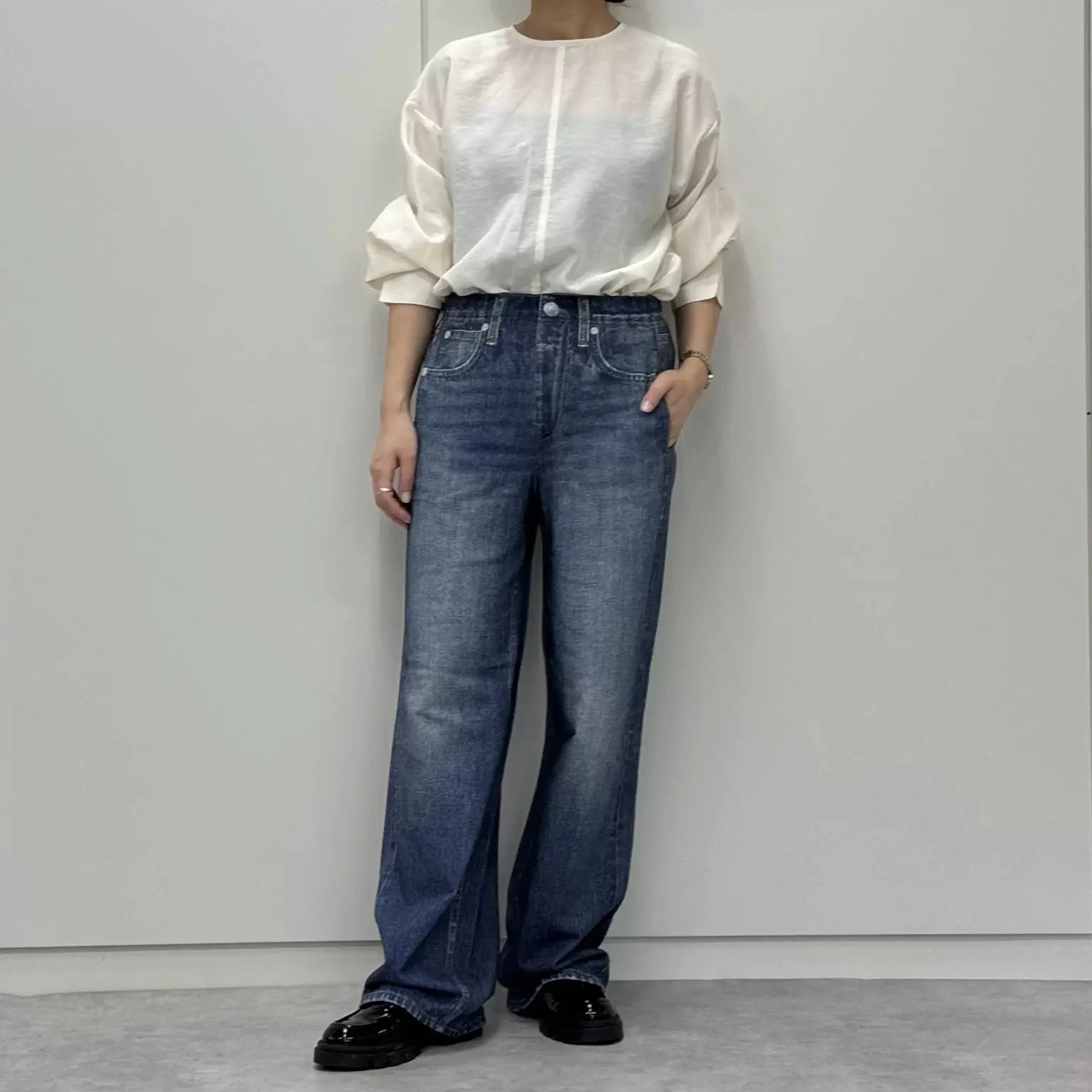 ＼アンクル丈登場／rag &amp; bone 【MIRAMAR】デニムプリントパンツ身長別履き比べ_1_2