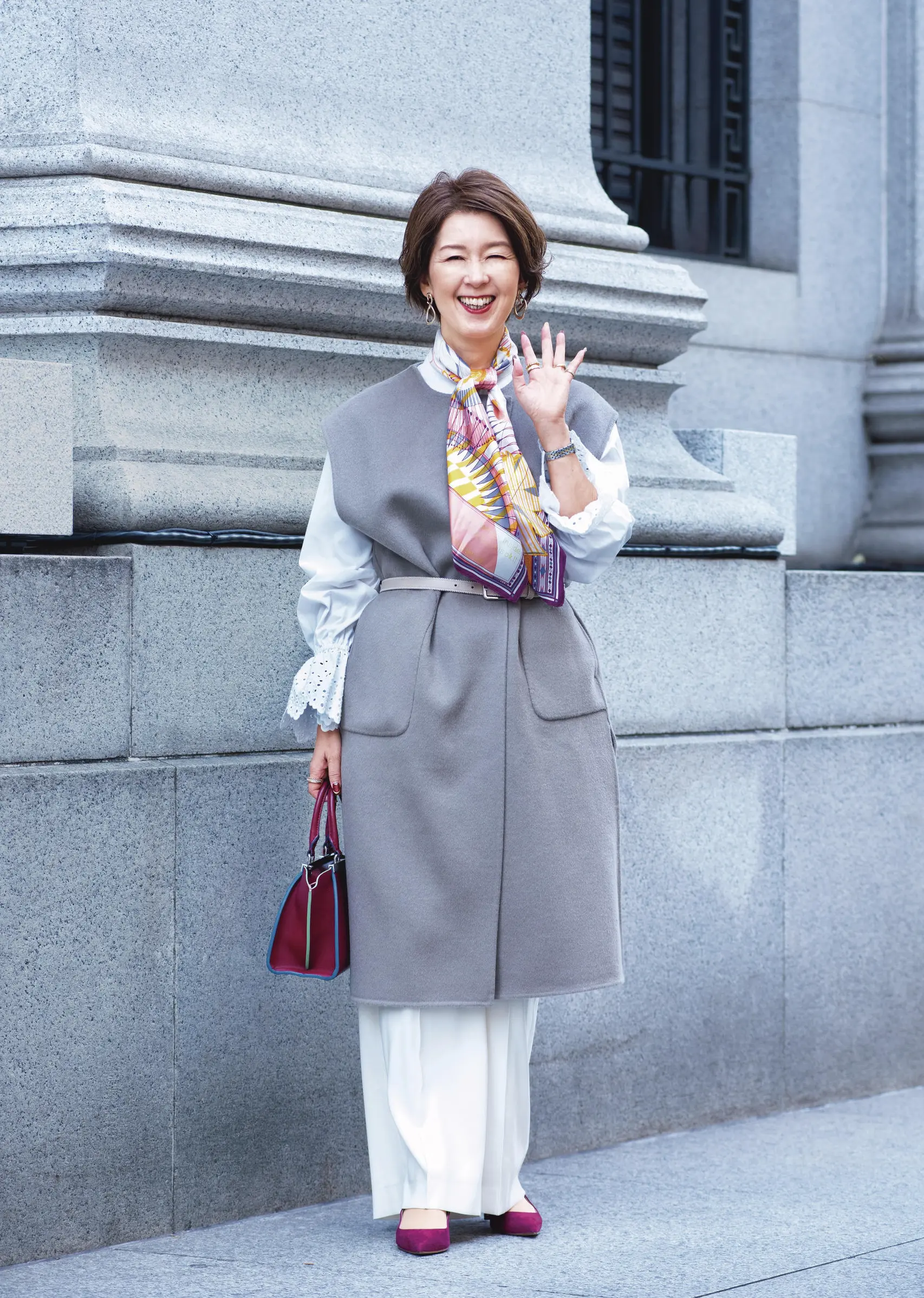 ファッションスナップ　根本有加里さん （エクラ 華組・パーソナルスタイリスト）