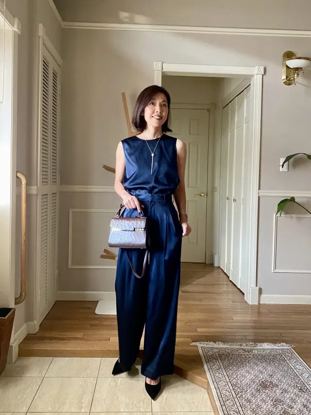 大人感抜群なサテンのセットアップ_1_2