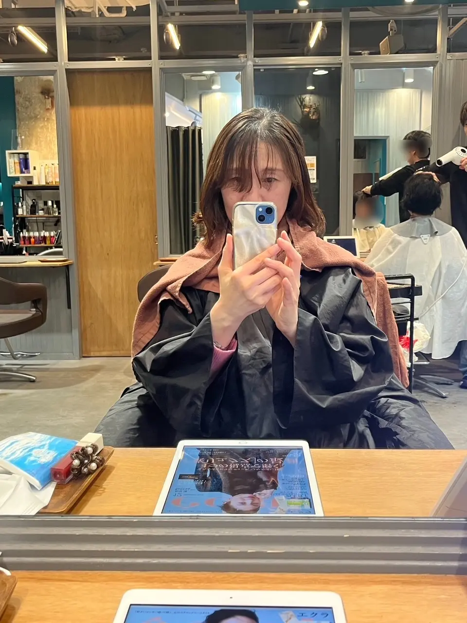 カット前　３か月伸びたヘア　before