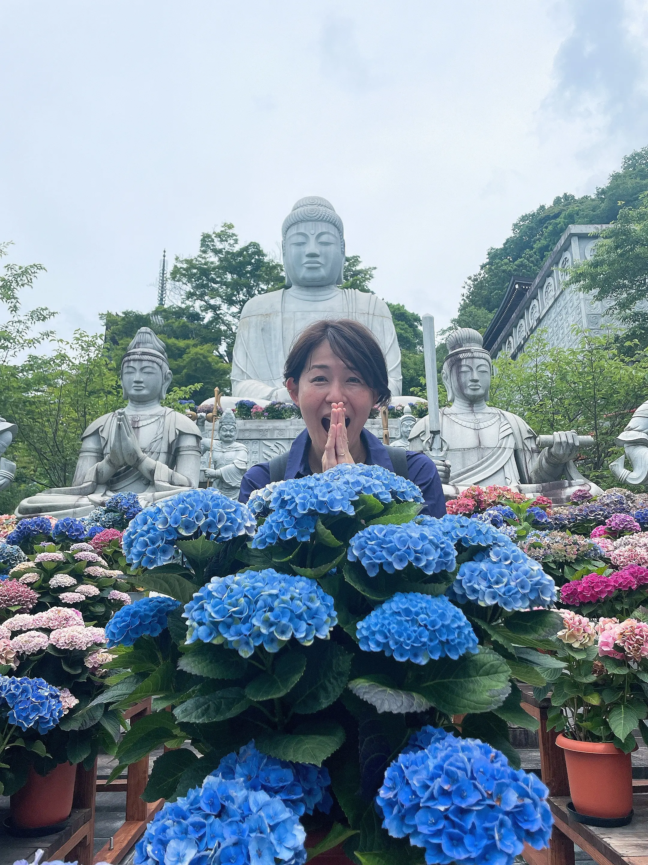紫陽花色のワンピースで奈良の有名な花寺を巡る_1_1-2