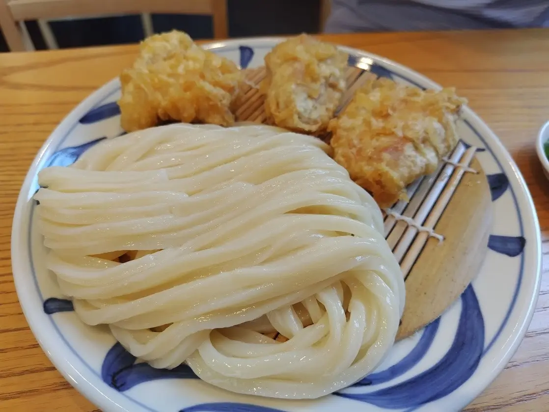 奈良 桜井市 与喜饂飩 かしわ天ざるうどん