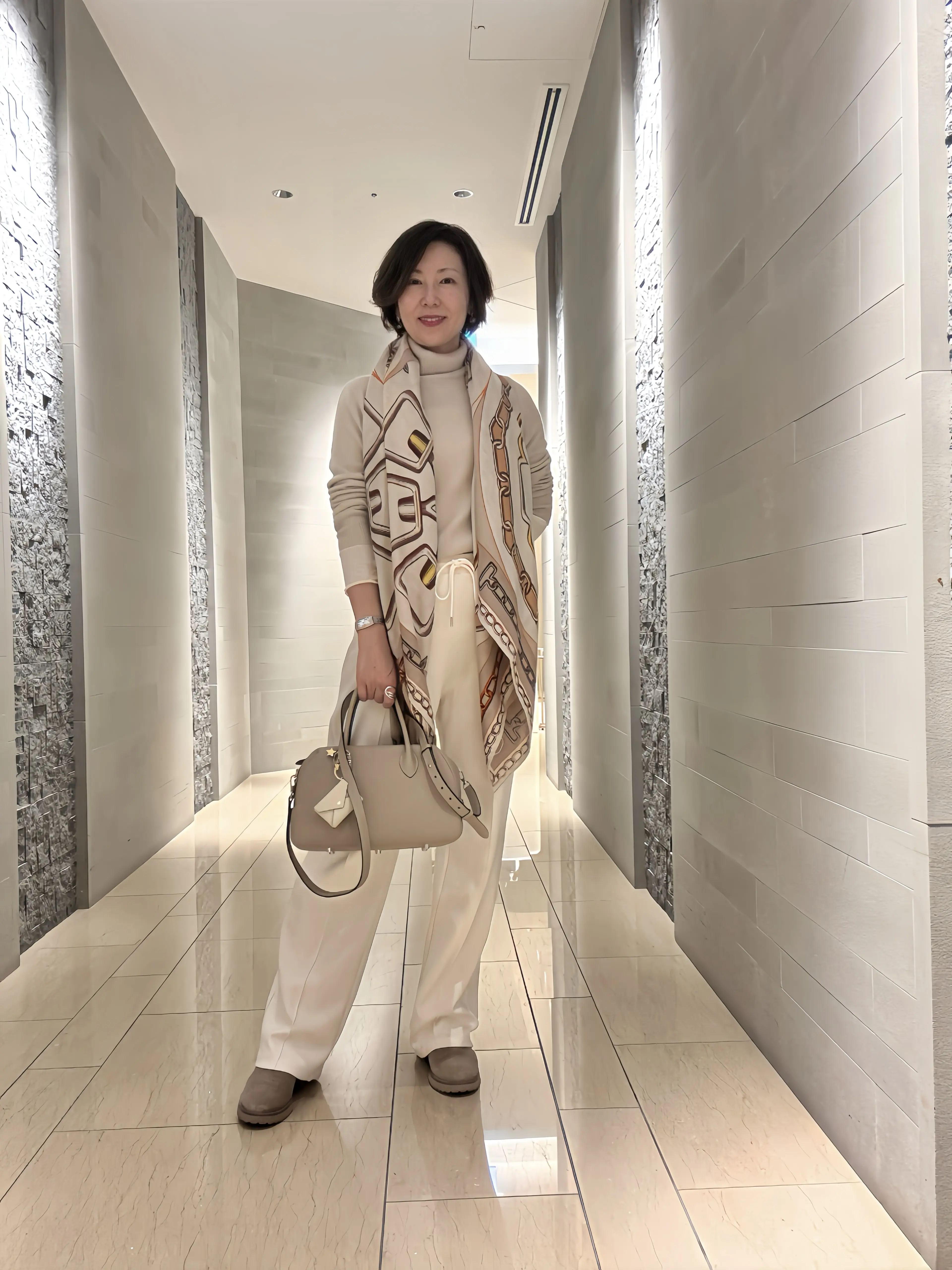 上品♡大人の冬旅機内コーデ_1_4