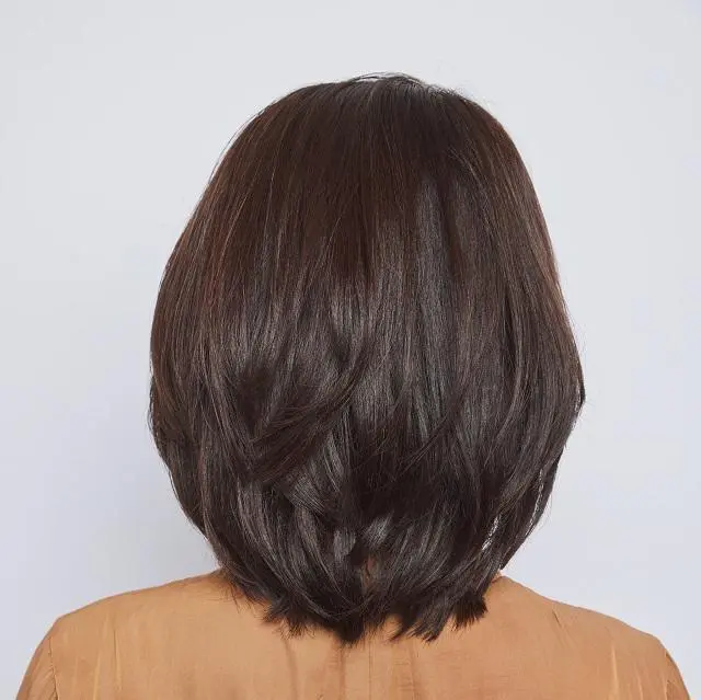 後から見たレイヤーボブヘアスタイル