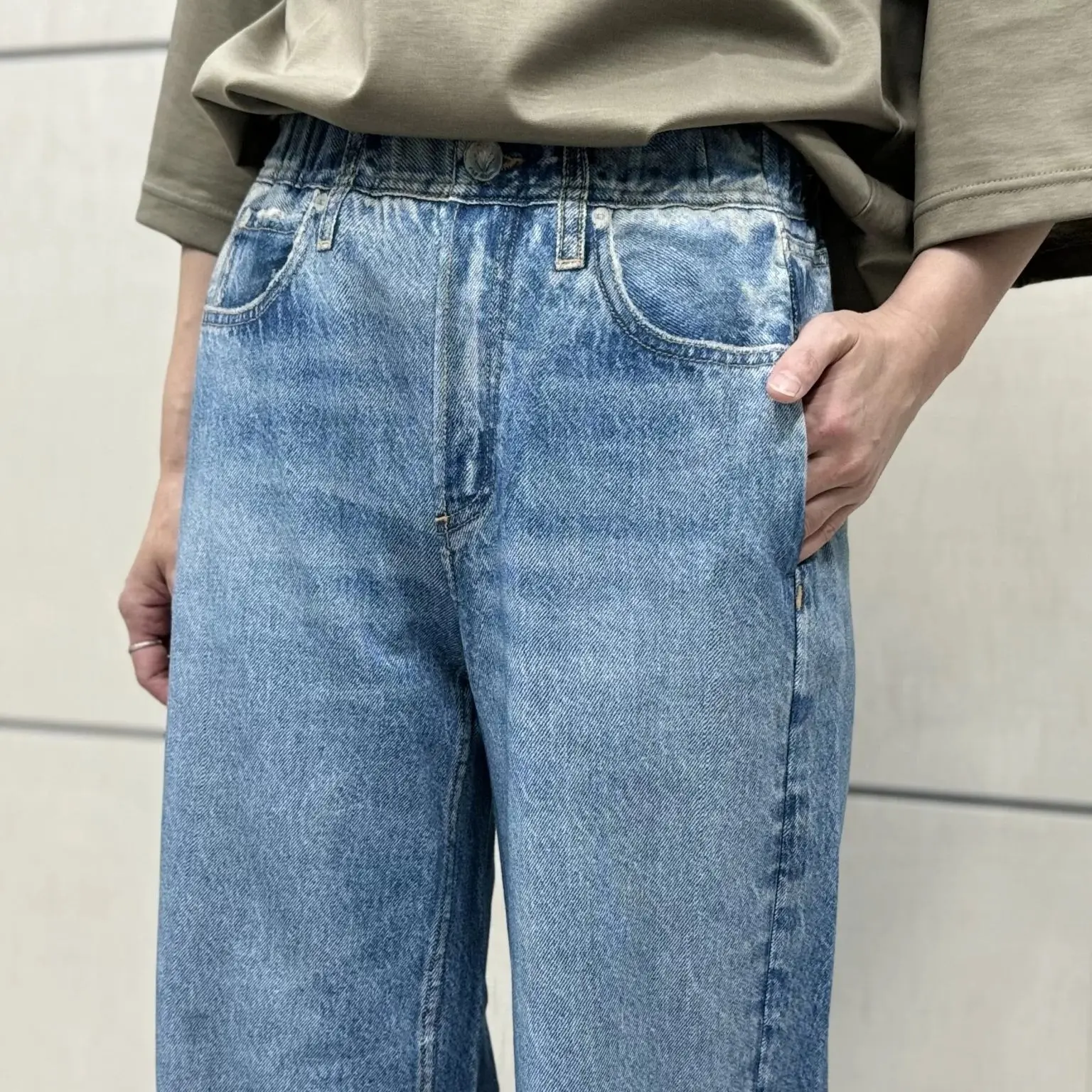 ＼アンクル丈登場／rag &amp; bone 【MIRAMAR】デニムプリントパンツ身長別履き比べ_1_18