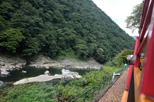 嵯峨野トロッコ列車からの眺め