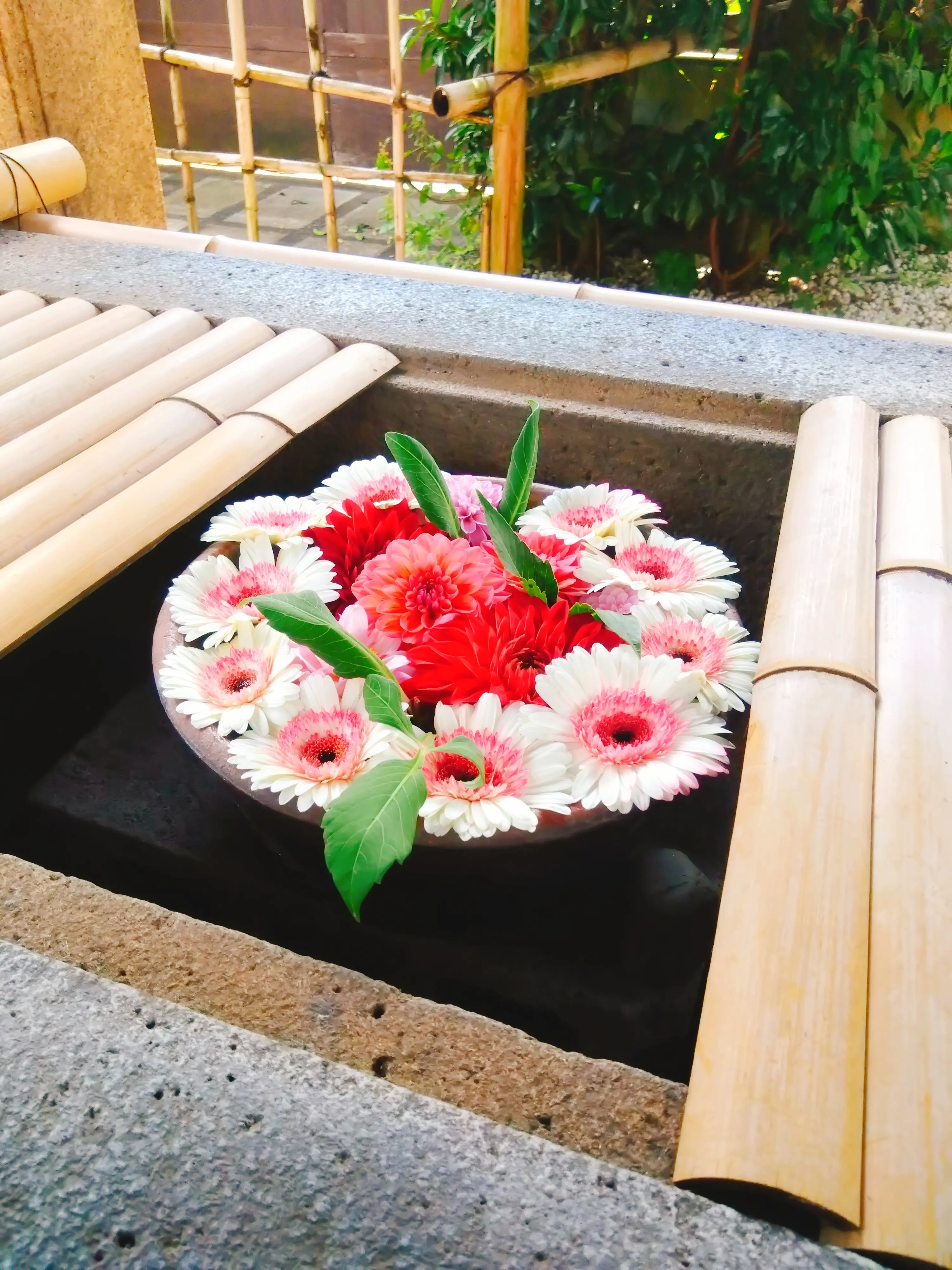 上野東照宮の花手水