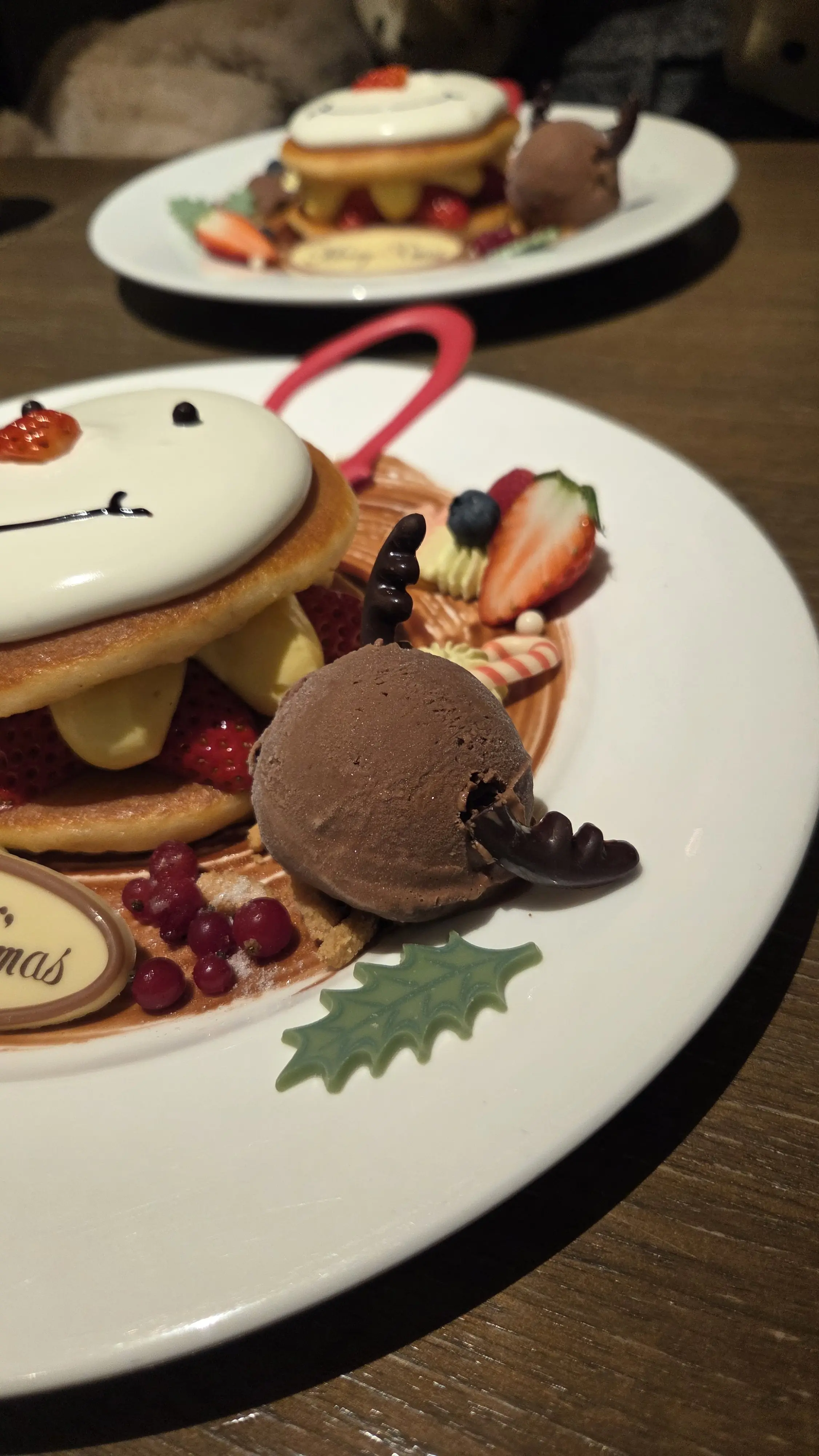 ツイード風ニットガウンジャケット(E by éclat)を着てスノーマンリースパンケーキを♡_1_5-1