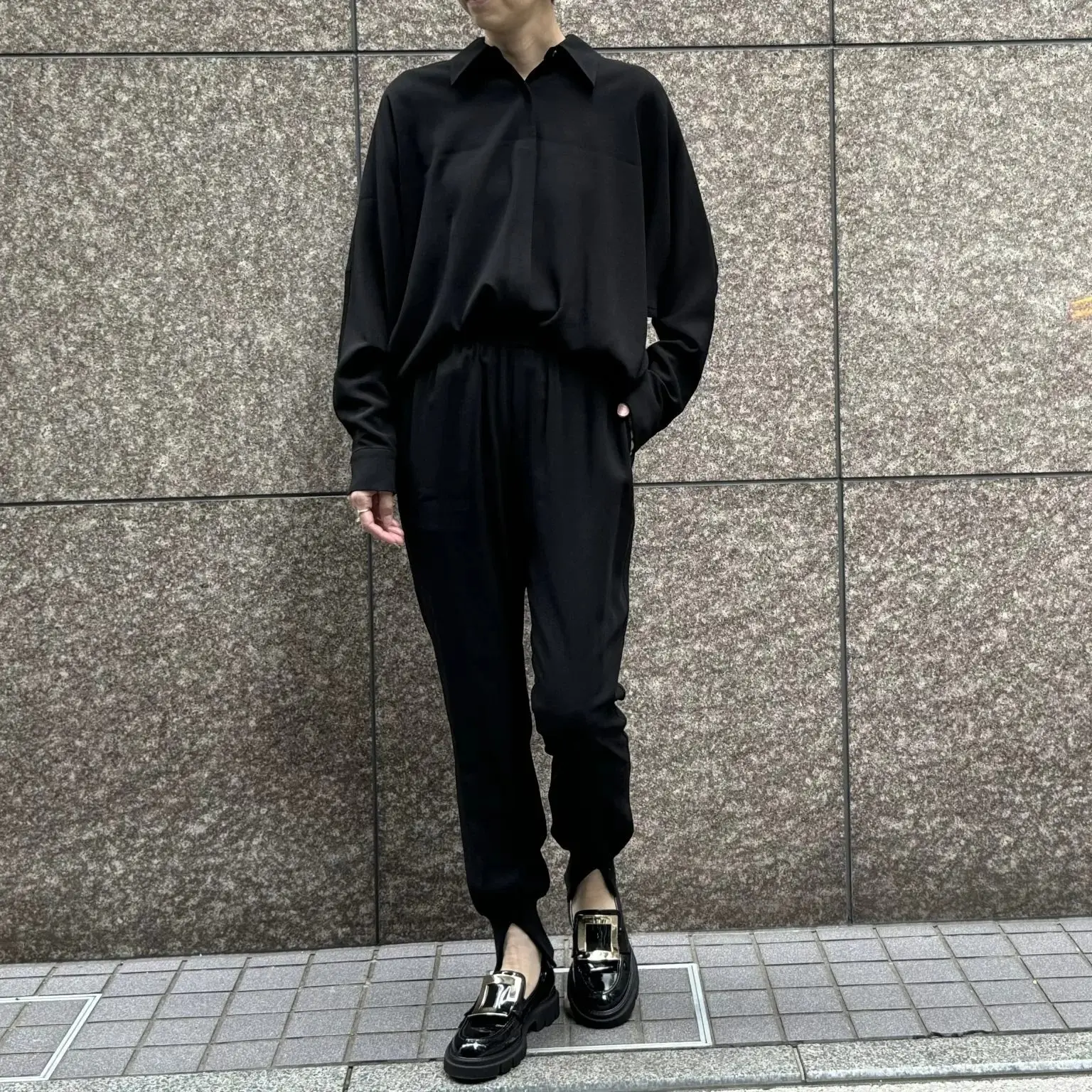 【50代 ファッション】＼新色登場／Col Pierrot×eclat 「とろみスリットリブパンツ」身長別履き比べ_1_11