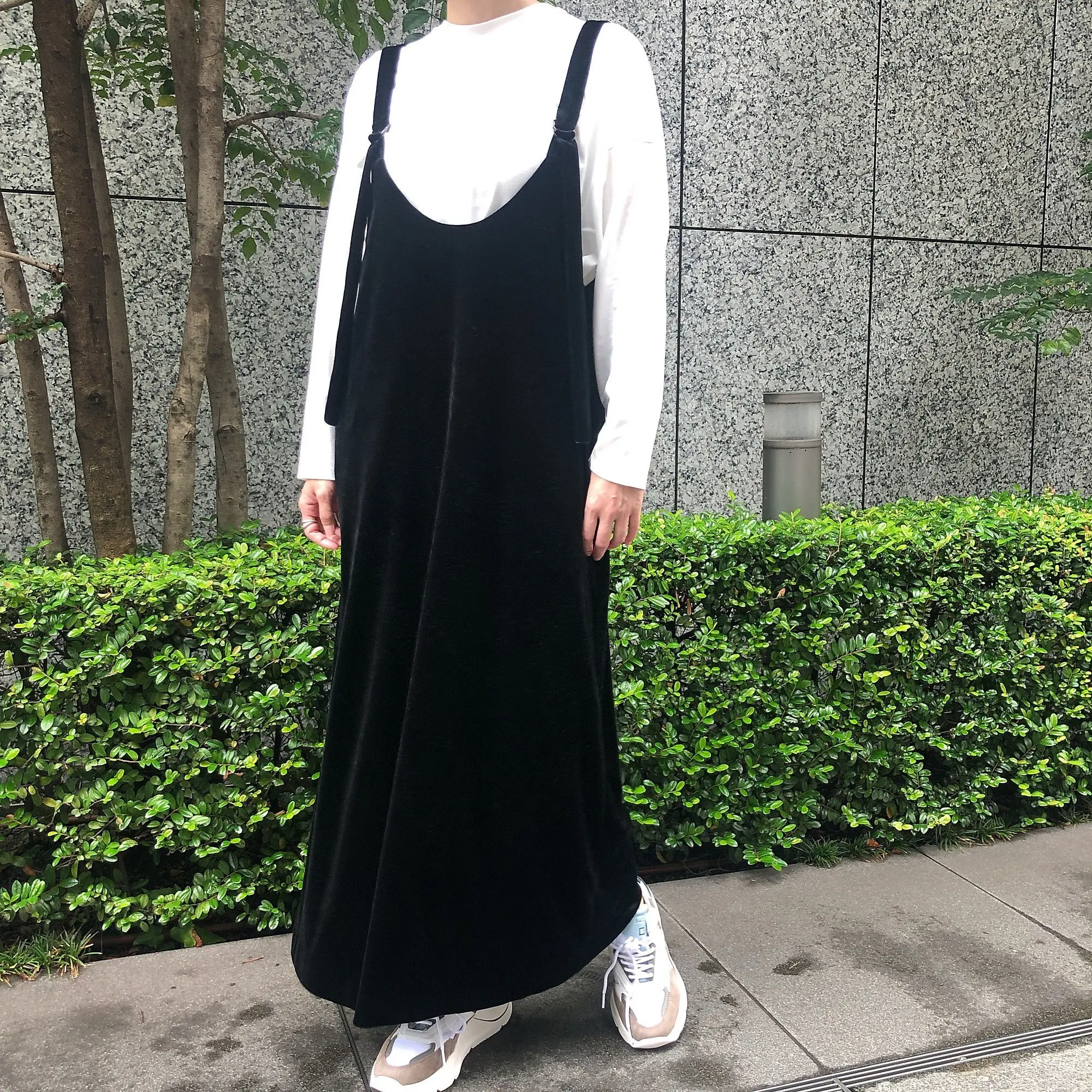 徳原文子×SACRA ベロアジャンパースカート