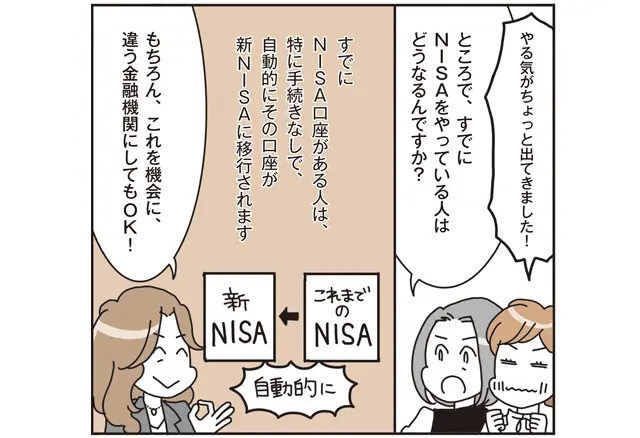 「新NISA」、すでにNISAをやっている人は自動で移行