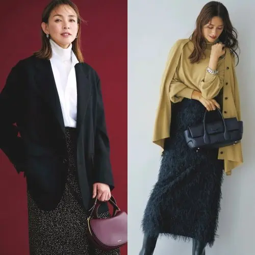 黒ジャケット×白シャツの知的なオフィスコーデからトレンドの