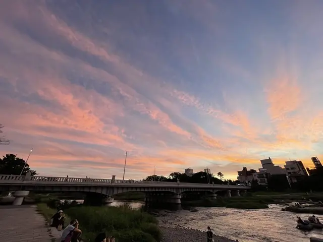 鴨川デルタの夕景