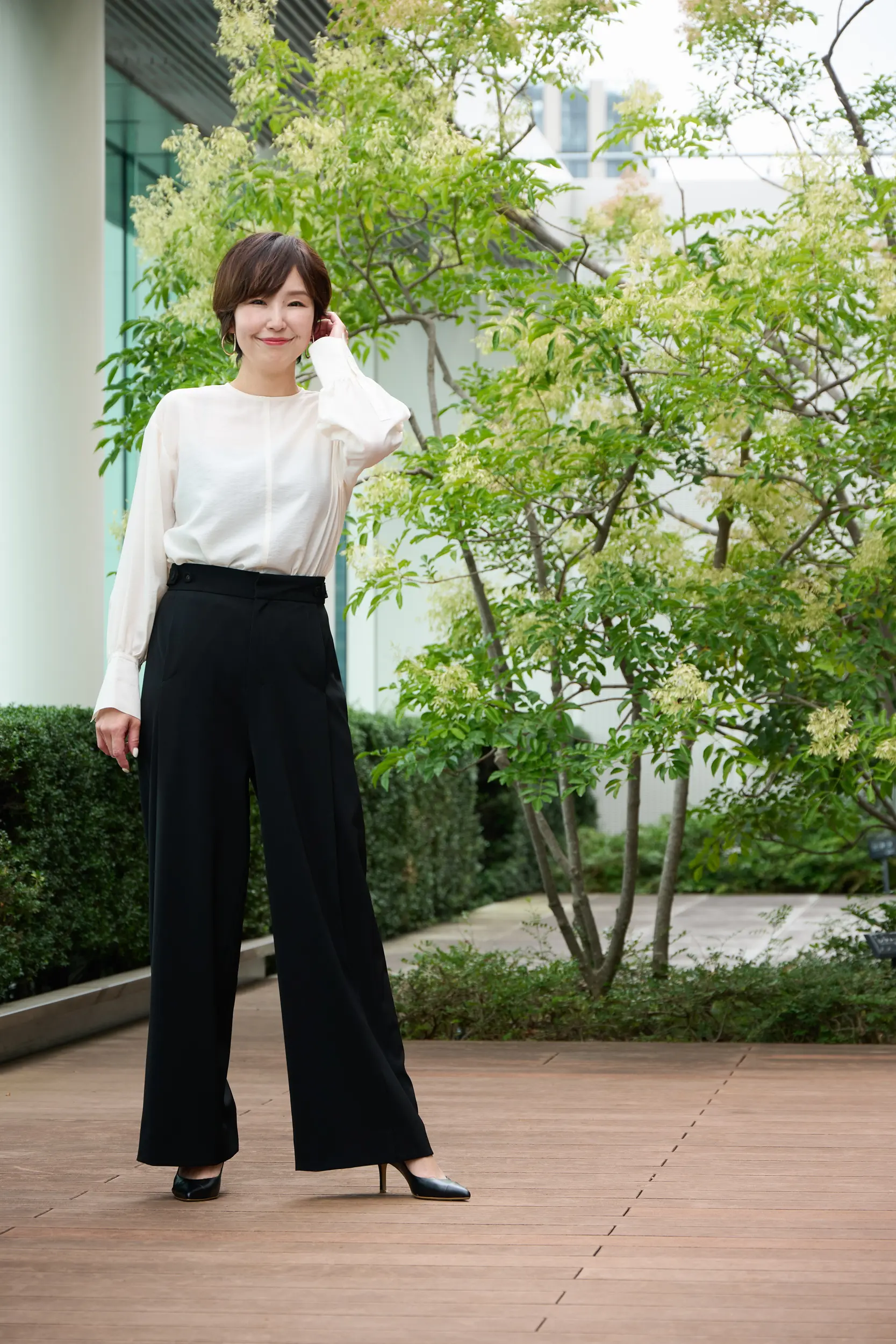 【50代 パンツ】身長・骨格別 E by éclat「優美なセミワイドパンツ」ジャストサイズに出会えました!_1_12