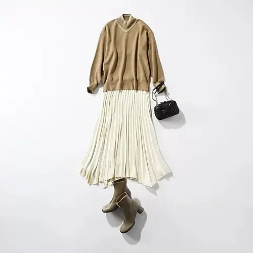 【50代 ファッション】気温18度に頼れる！「上質ニット」着回しコーデ10選_1_17