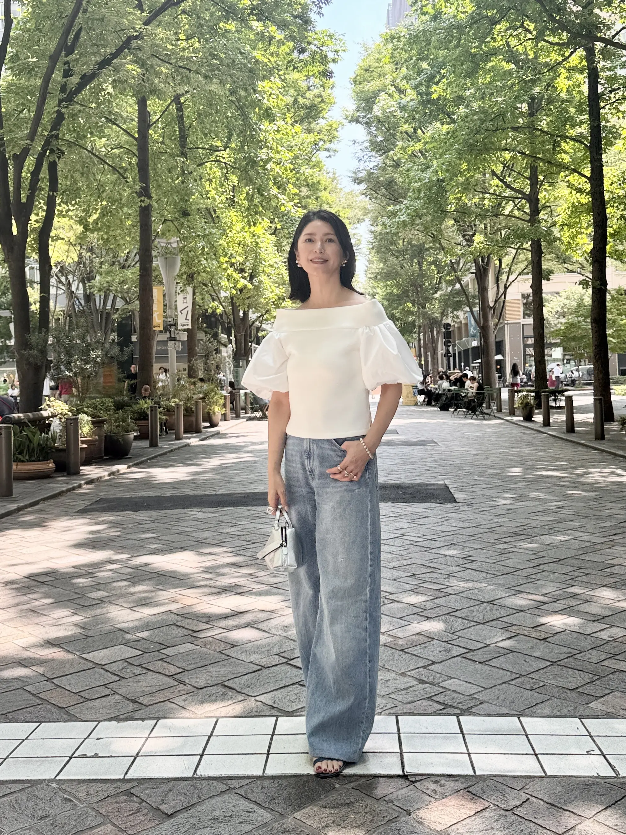 ZARAのワイドデニムにオフショルダーで大人可愛く♡_1_3