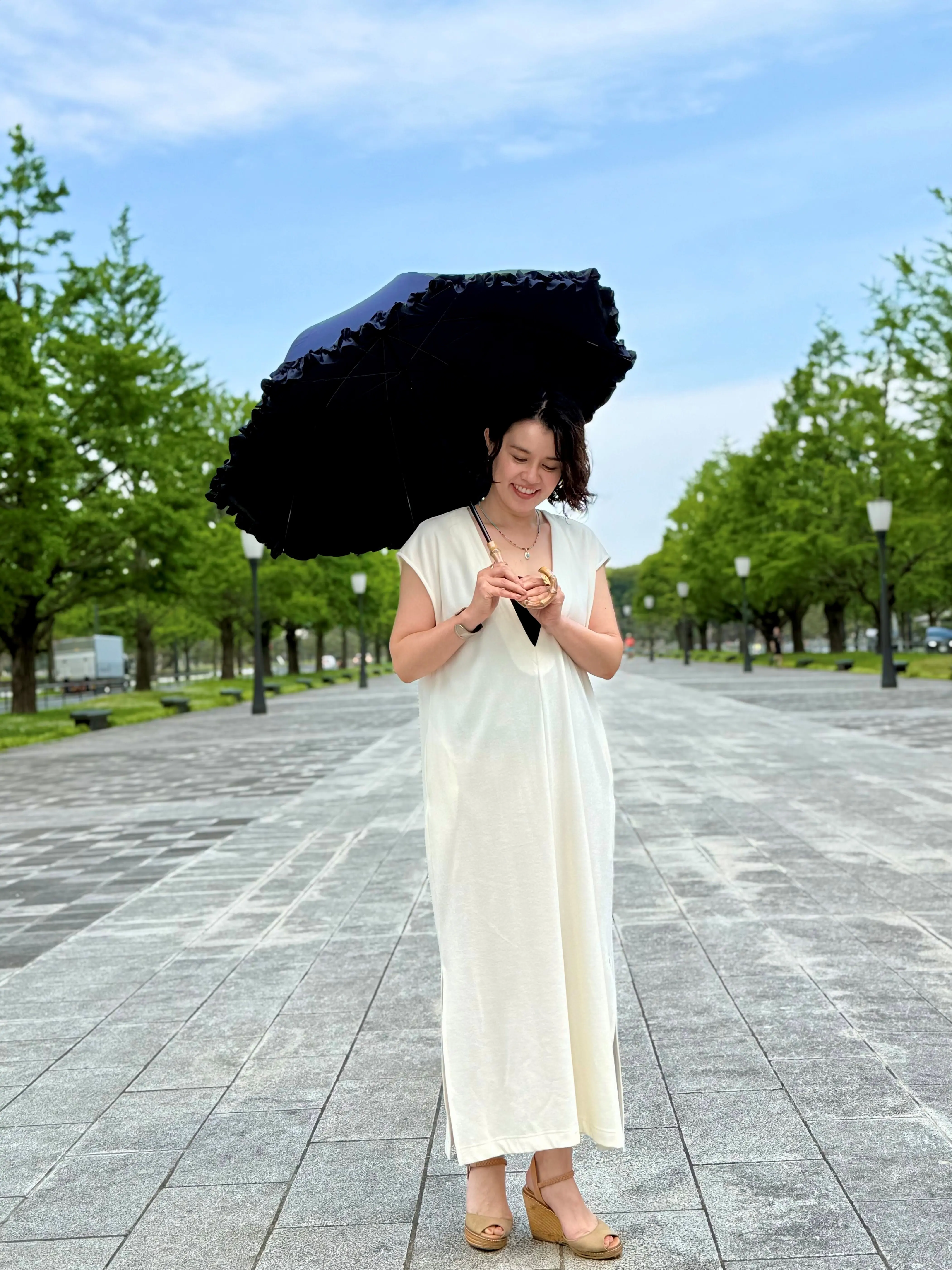 エクラ 華組 水口宜子さんの日傘コーデ