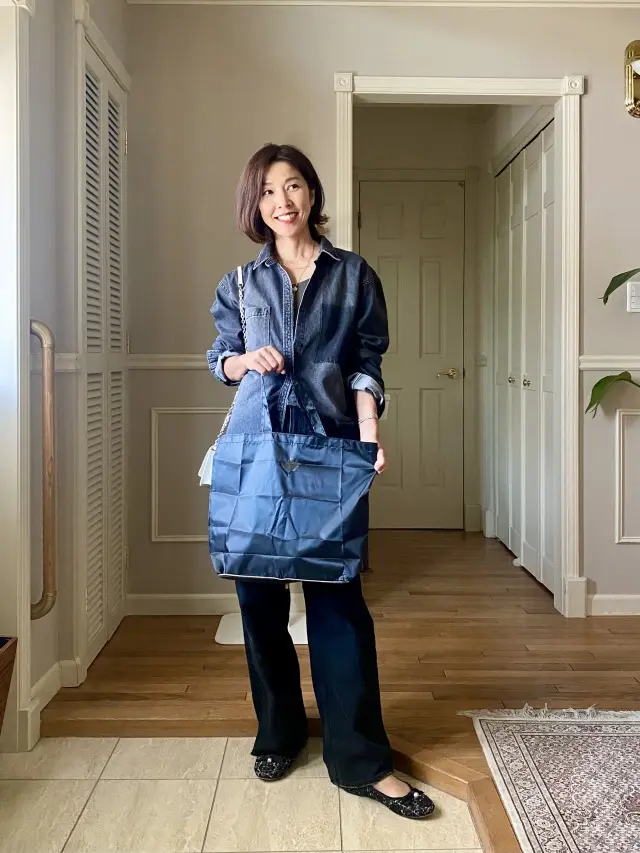 ブラックデニム✖️大人のポケッタブルトート_1_3
