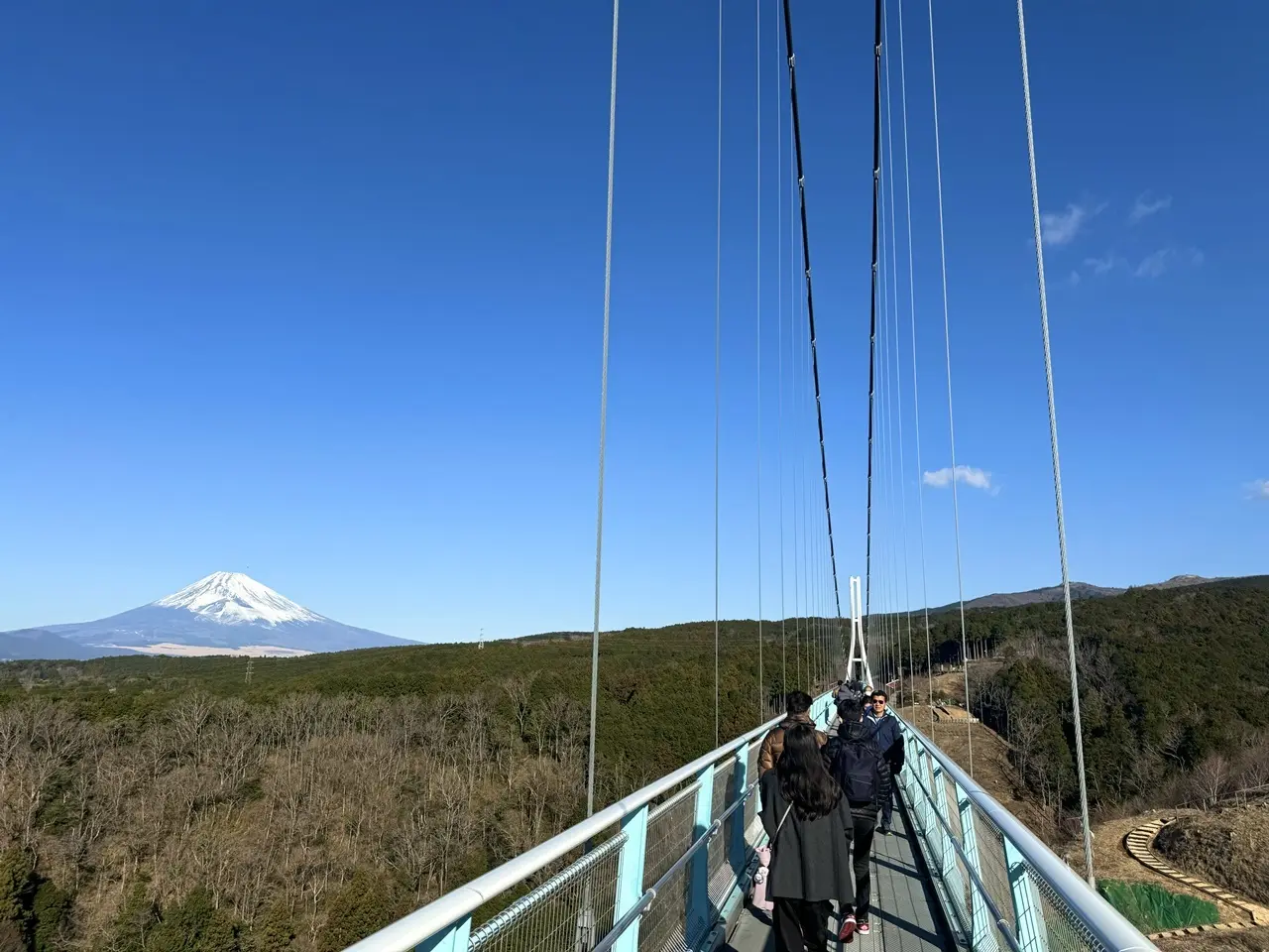 三島スカイウォーク 吊り橋と富士山