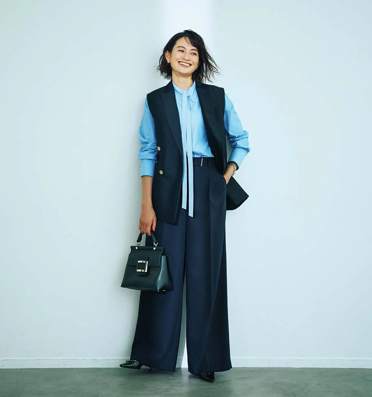 定番】ebure ネイビー ライトドライウール ダブルジャケット エブール