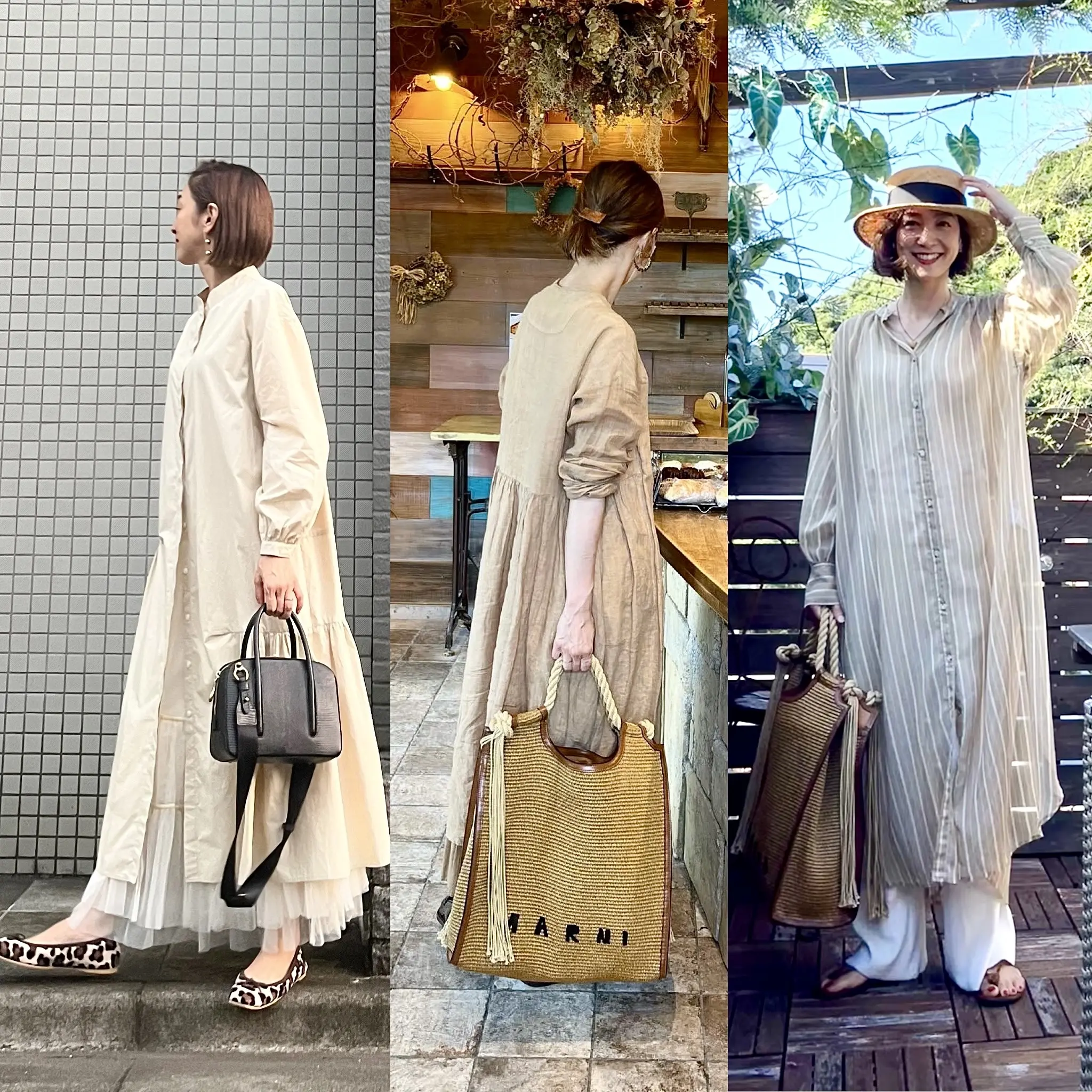 ベージュワンピース♡4style | 華組 一色華菜子のブログ | 華組