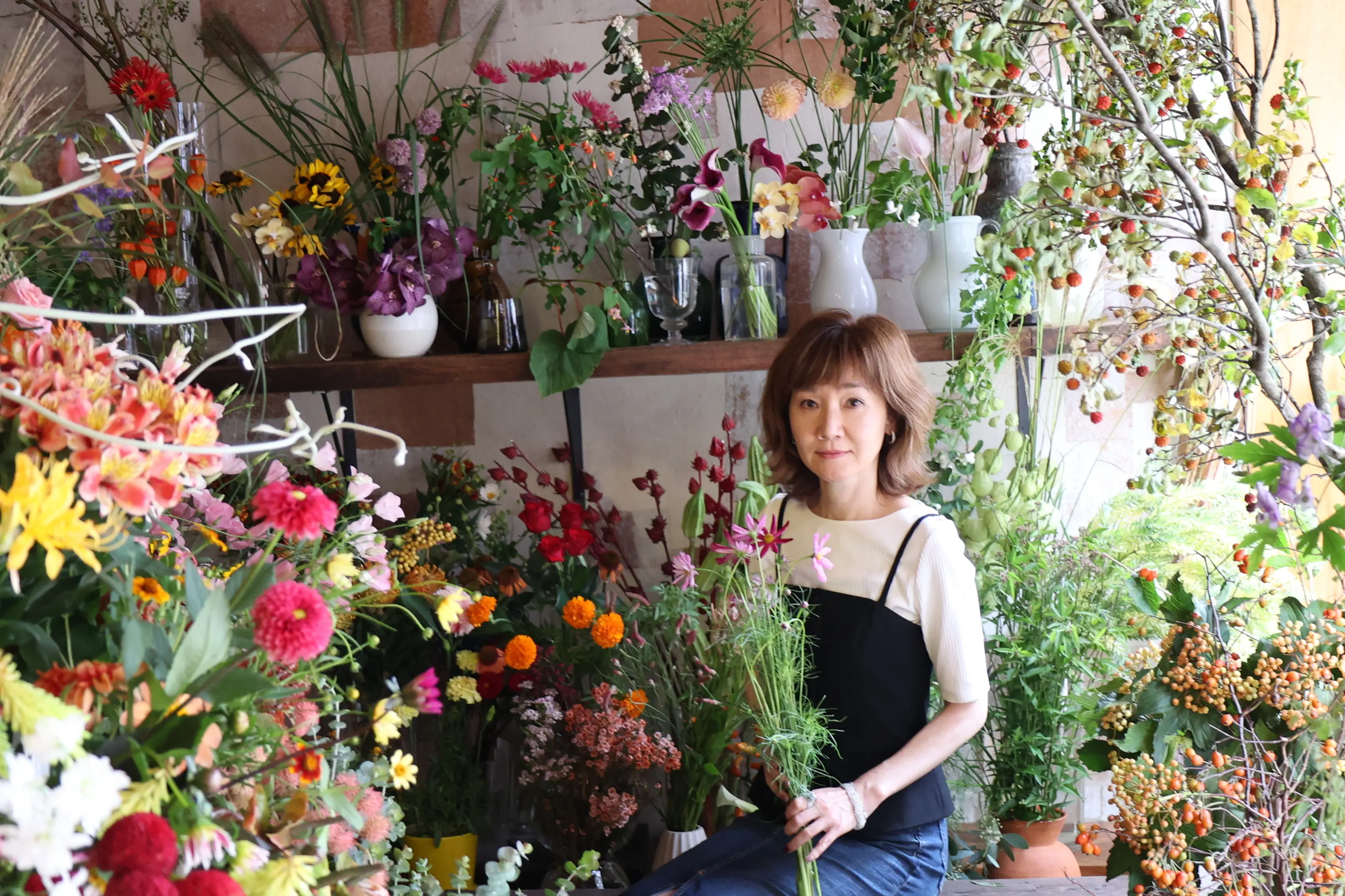 久々の花活♪秋色のお花の中で〝花屋で写真館〟_1_10