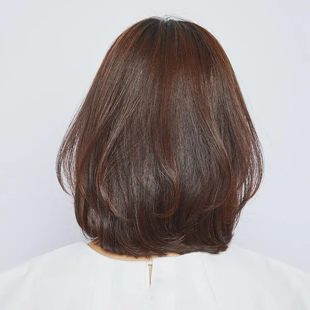 後から見たレイヤーボブヘアスタイル