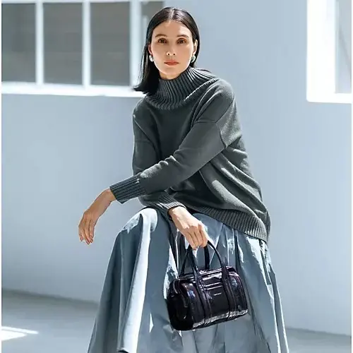 【50代 ファッション】E by eclat「ボトルネックニット」シーン別着まわし６LOOK_1_1