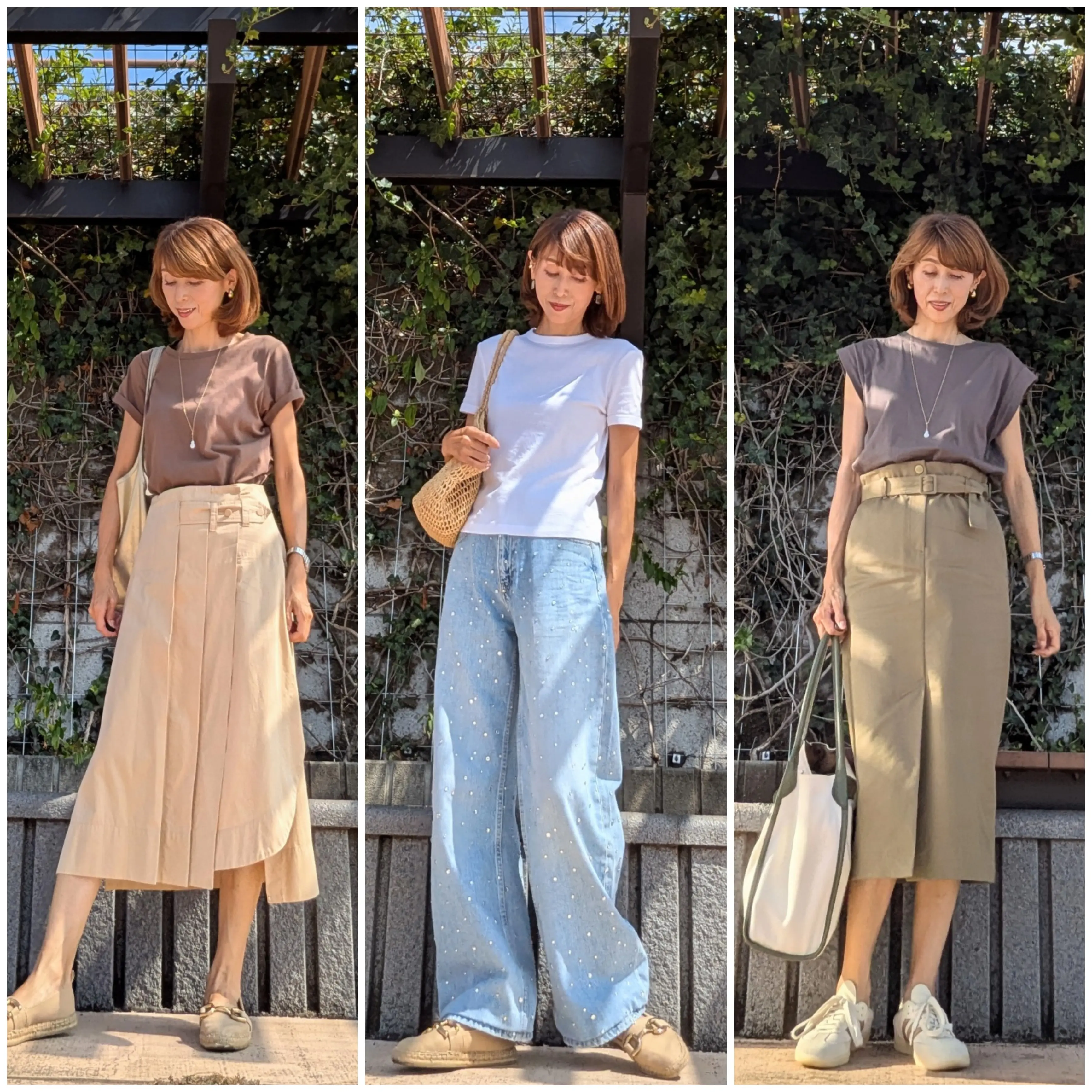 Tシャツ　ZARA　王道のTシャツコーディネート　デニム　白Tシャツ　ホワイトデニム　フレンチスリーブ