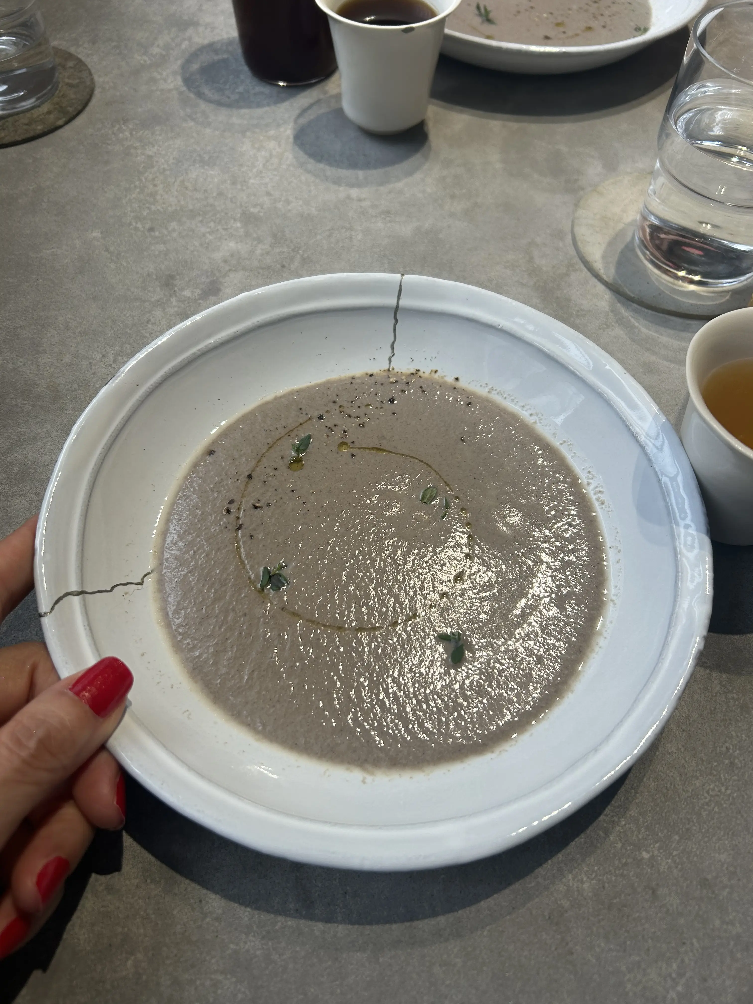 アサコイワヤナギ アスティエ 金継ぎ食器 きのこスープ