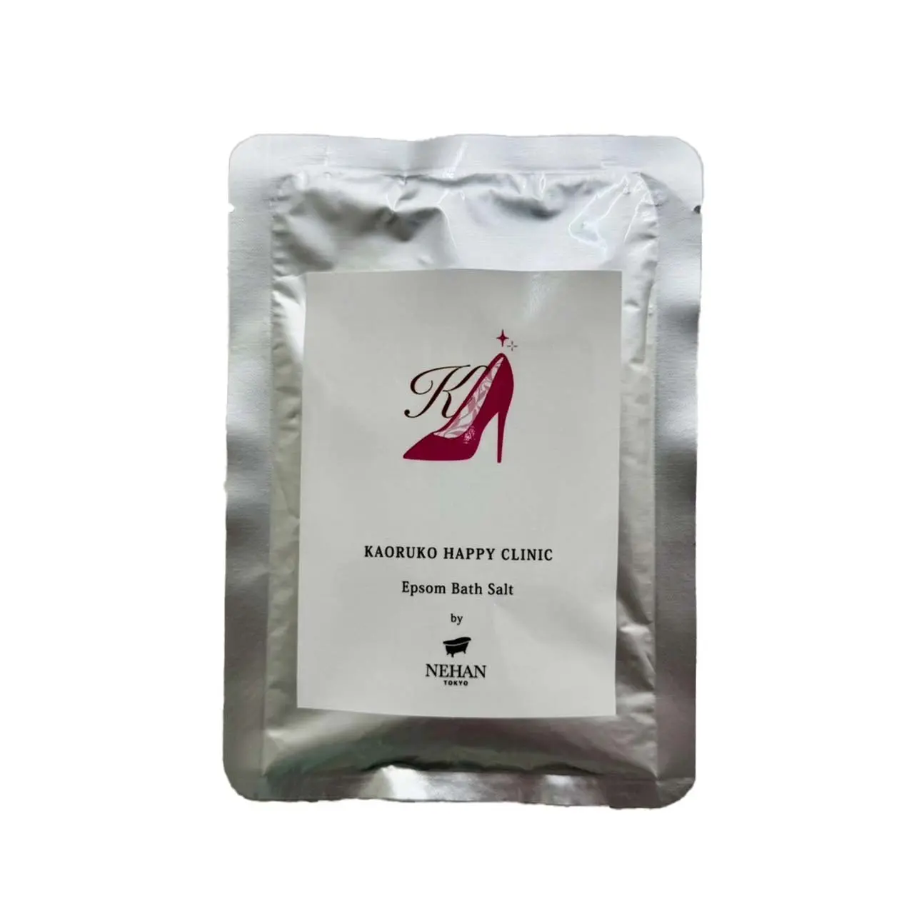 伊藤薫子先生オリジナルの高純度のマグネシウムが配合されたエプソムバスソルト。香りはいちじく、ざくろの2種類。エプソムソルト 100g（入浴剤1回分）￥700／女性のための整形外科かおるこHappyクリニック