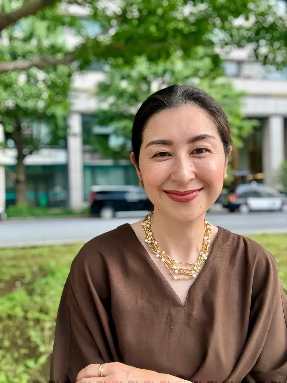 愛用リップ ルージュ・ジバンシイ・ベルベット No.15を塗ったエクラ華組松ヶ崎由紀子さん