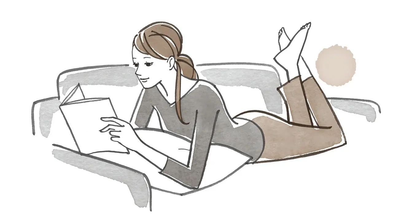 ソファで うつ伏せになる