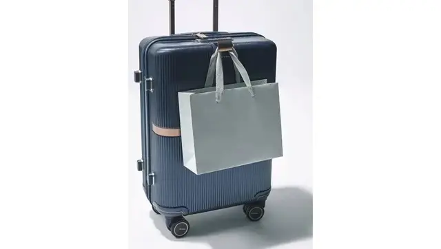 【POINT】 フロント上部には、ちょっとした荷物をかけられるハンギングフックつき（耐荷重量はスーツケースに荷物が入った状態で約5㎏まで）
