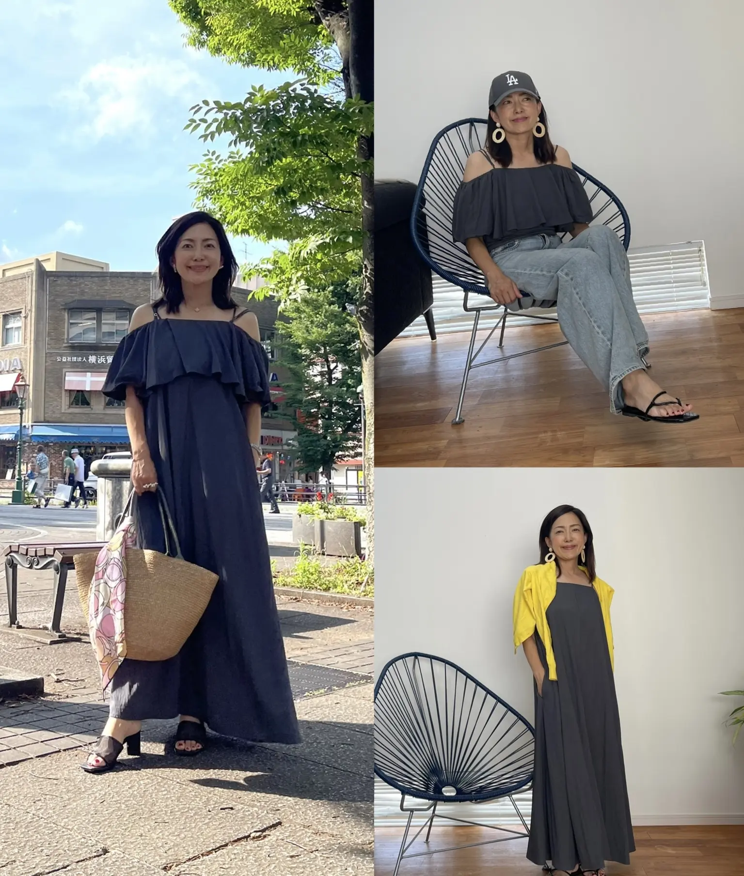 夏の大人可愛いを叶える！3wayで着回せるオフショルワンピースで横浜ランチ_1_1