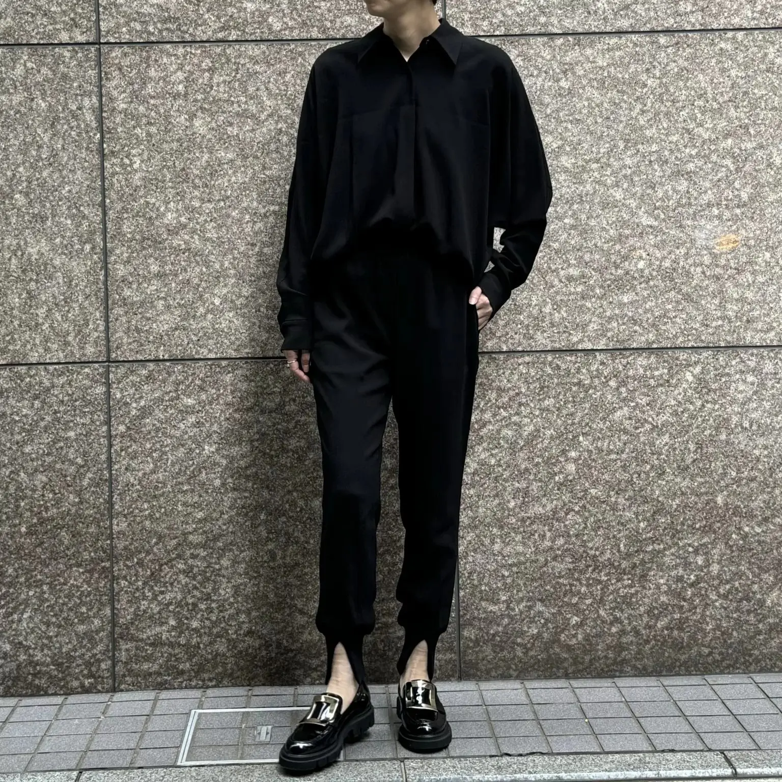 【50代 ファッション】＼新色登場／Col Pierrot×eclat 「とろみスリットリブパンツ」身長別履き比べ_1_9