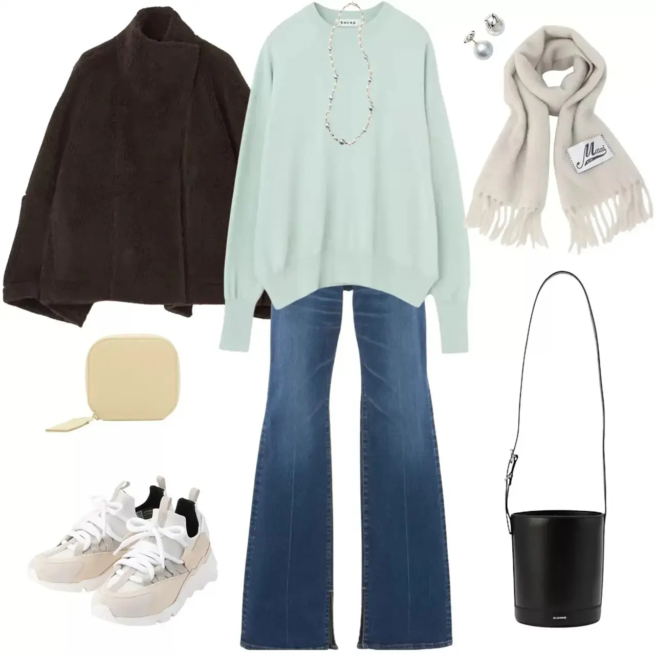 【50代 週末コーデ】冬の街に映える、ライトグリーンで軽やかカジュアル＃Jマダムのおしゃれ