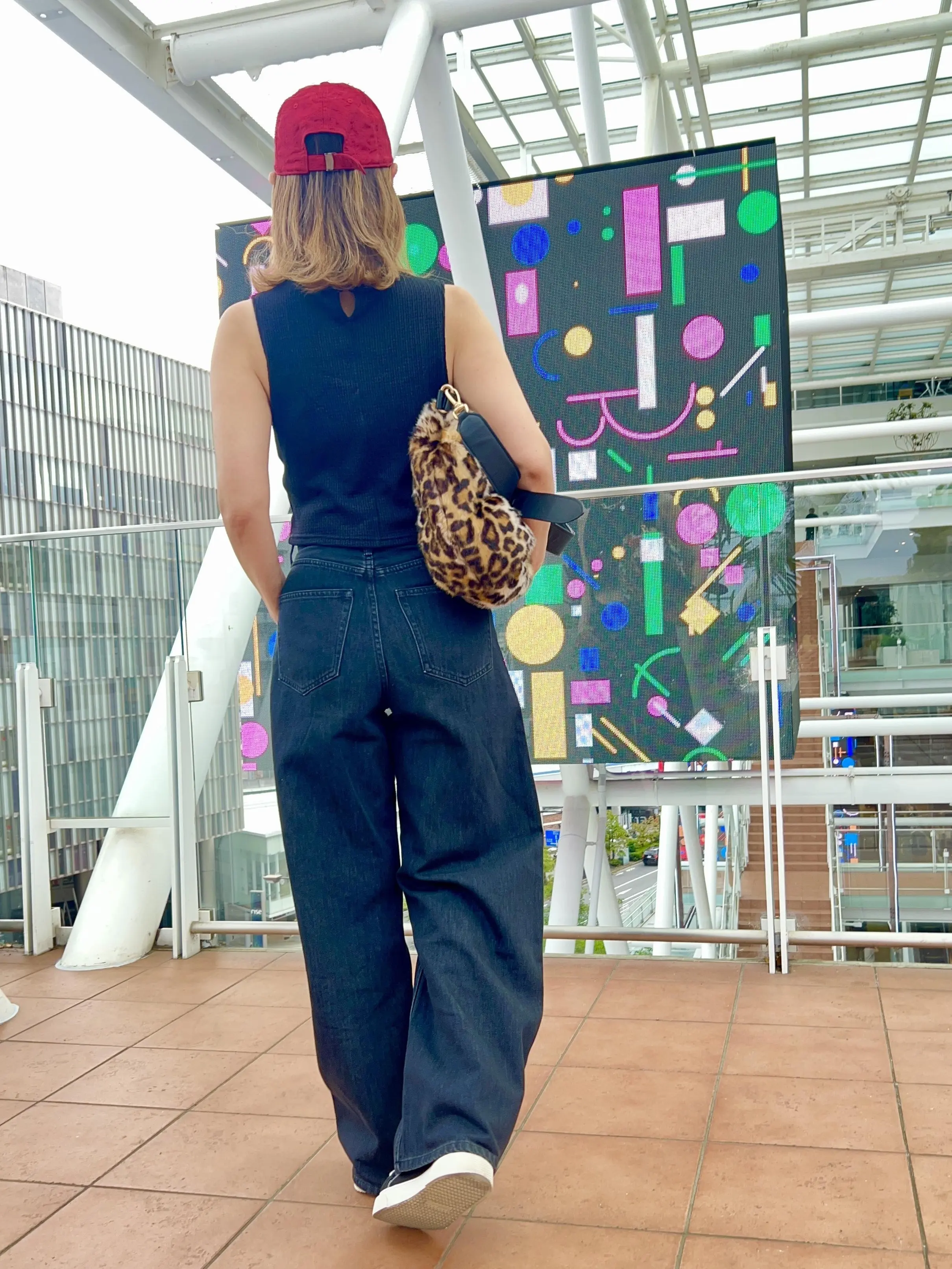 ユニクロxGU  ファー小物と赤を差し色に秋らしく〜開運コーデ〜_1_6