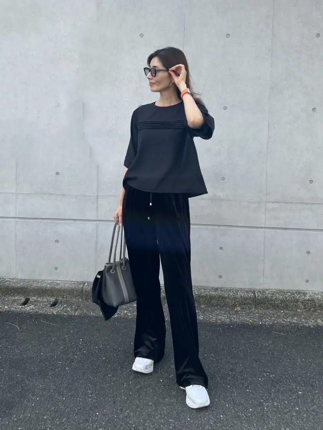 『E by eclat 』のシアーピンタックTブラウスを着回ししてみました_1_4