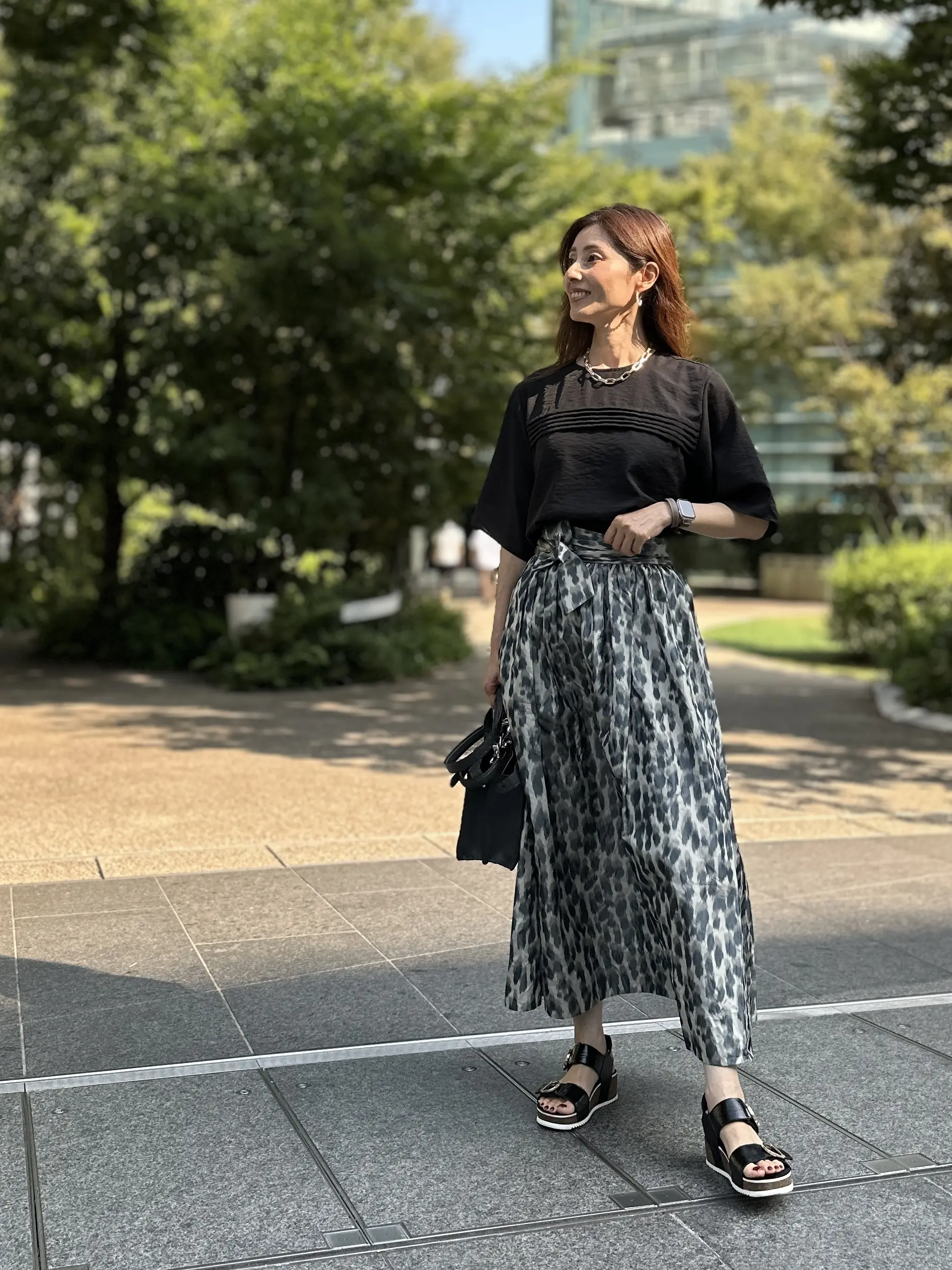 『E by eclat 』のシアーピンタックTブラウスを着回ししてみました_1_11
