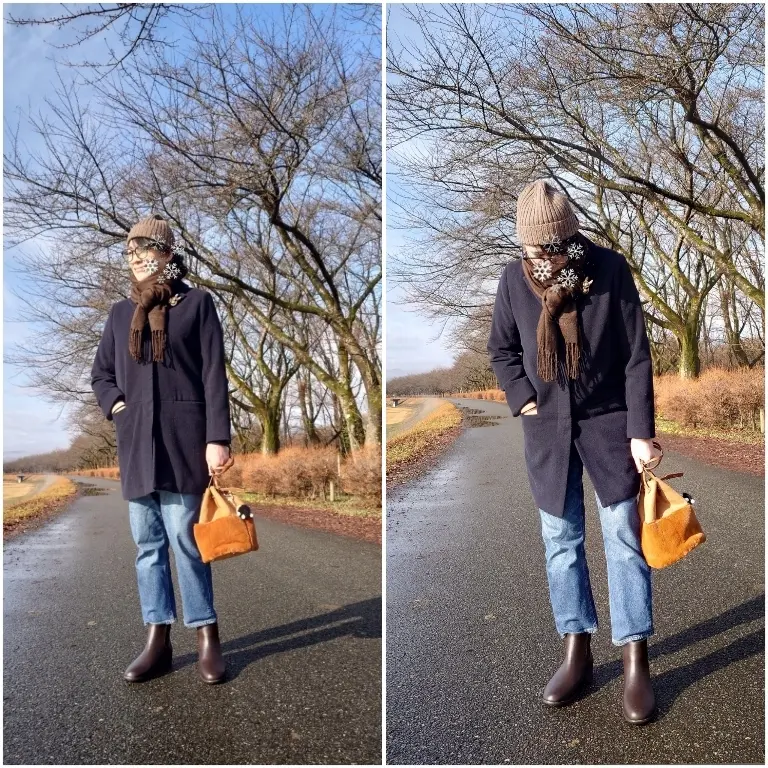 亀の町ストアに出かけるコーデ