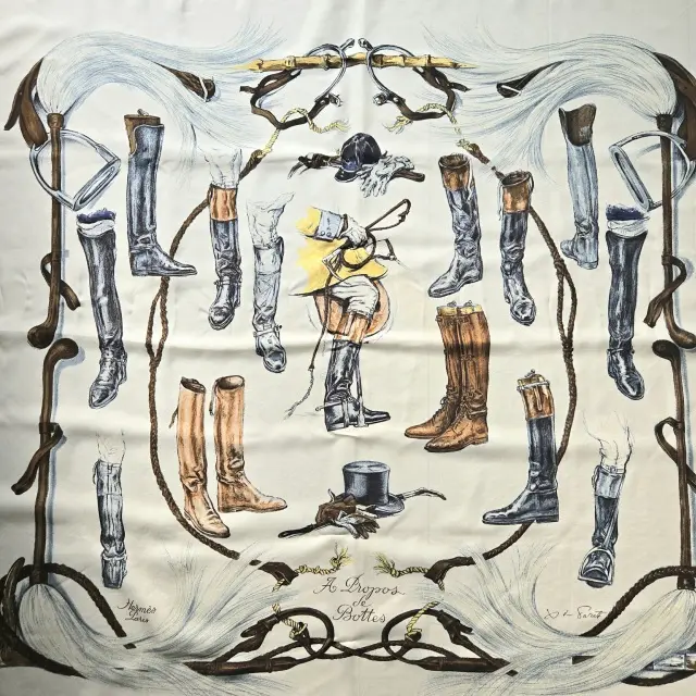  午年に選びたい馬具柄スカーフと乗馬風ブーツ_1_3