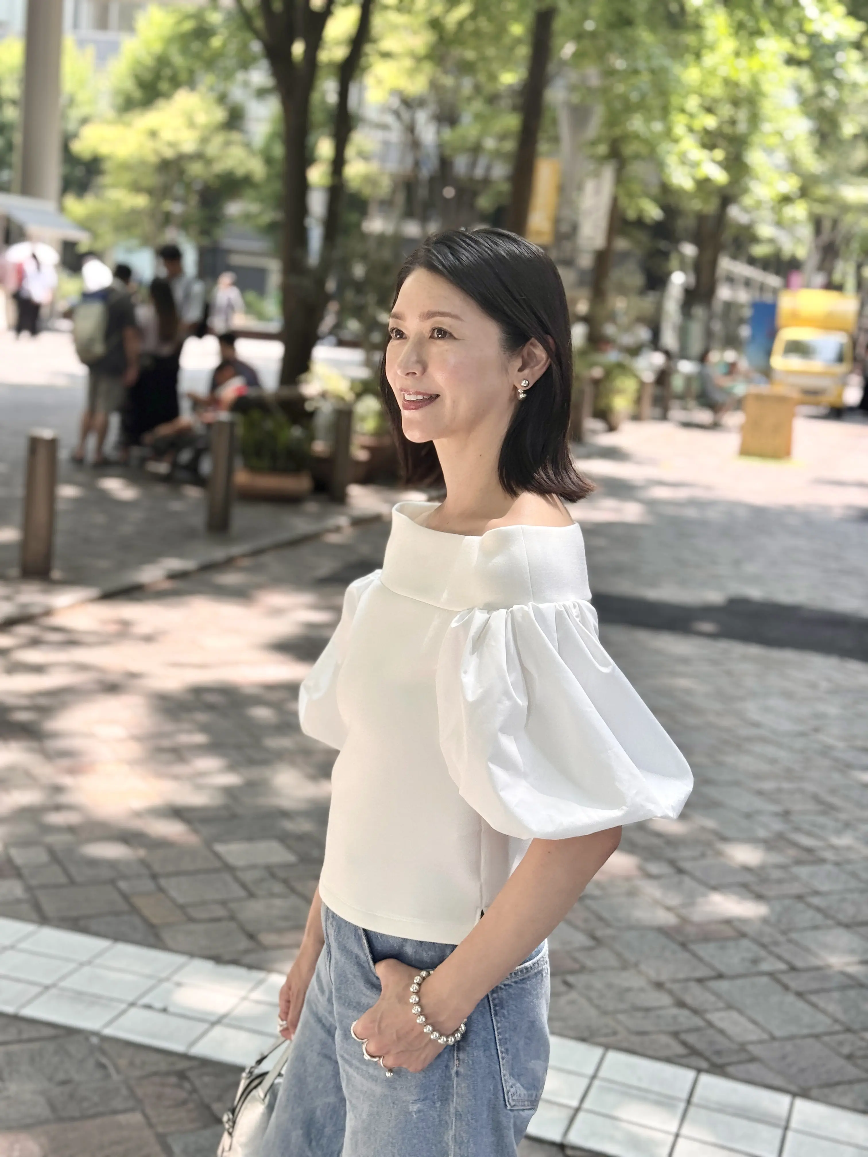ZARAのワイドデニムにオフショルダーで大人可愛く♡_1_4