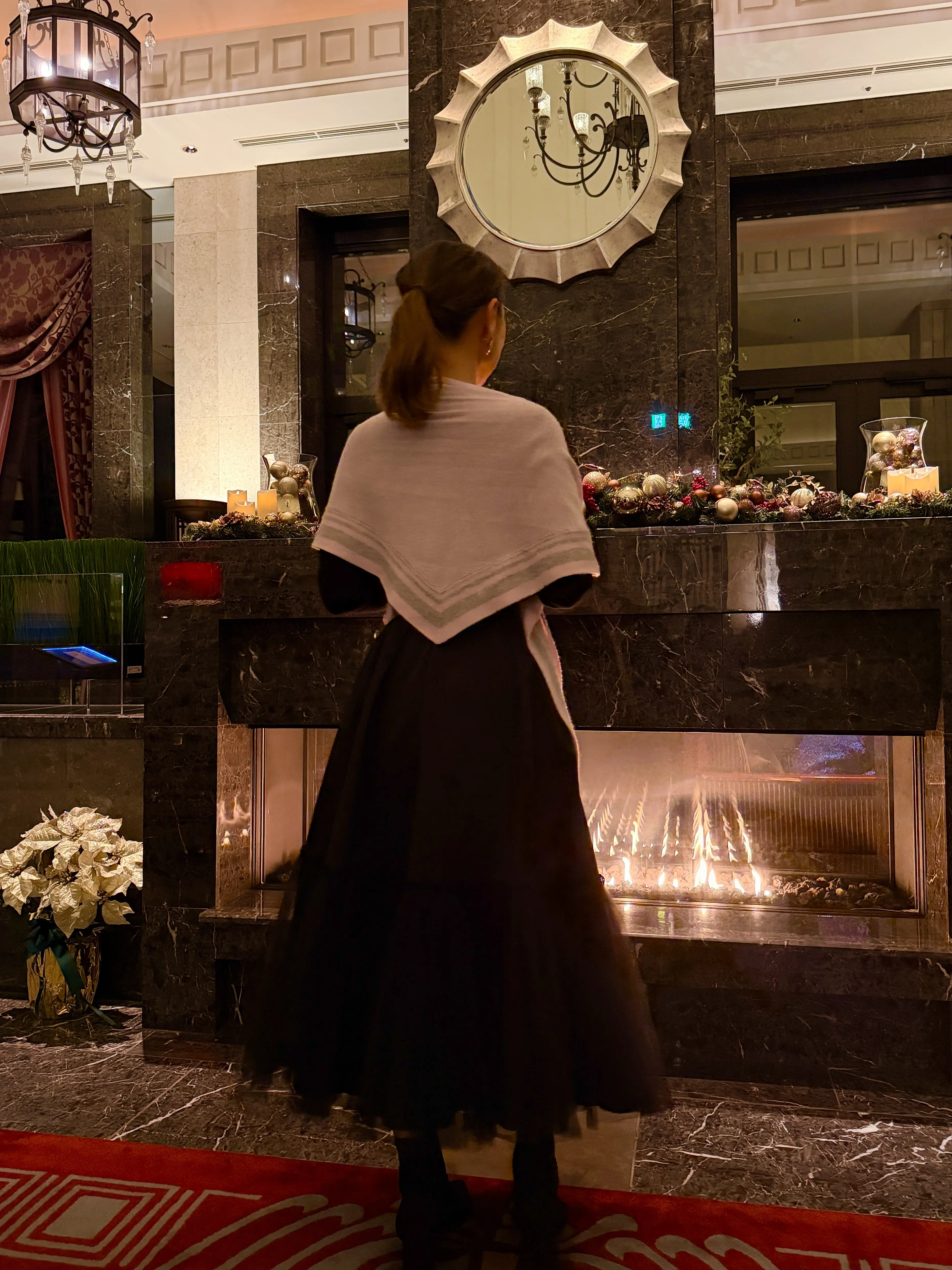 éclat premium通販　カシミヤ三角ストールのセルフスタイリング企画に参加_1_8