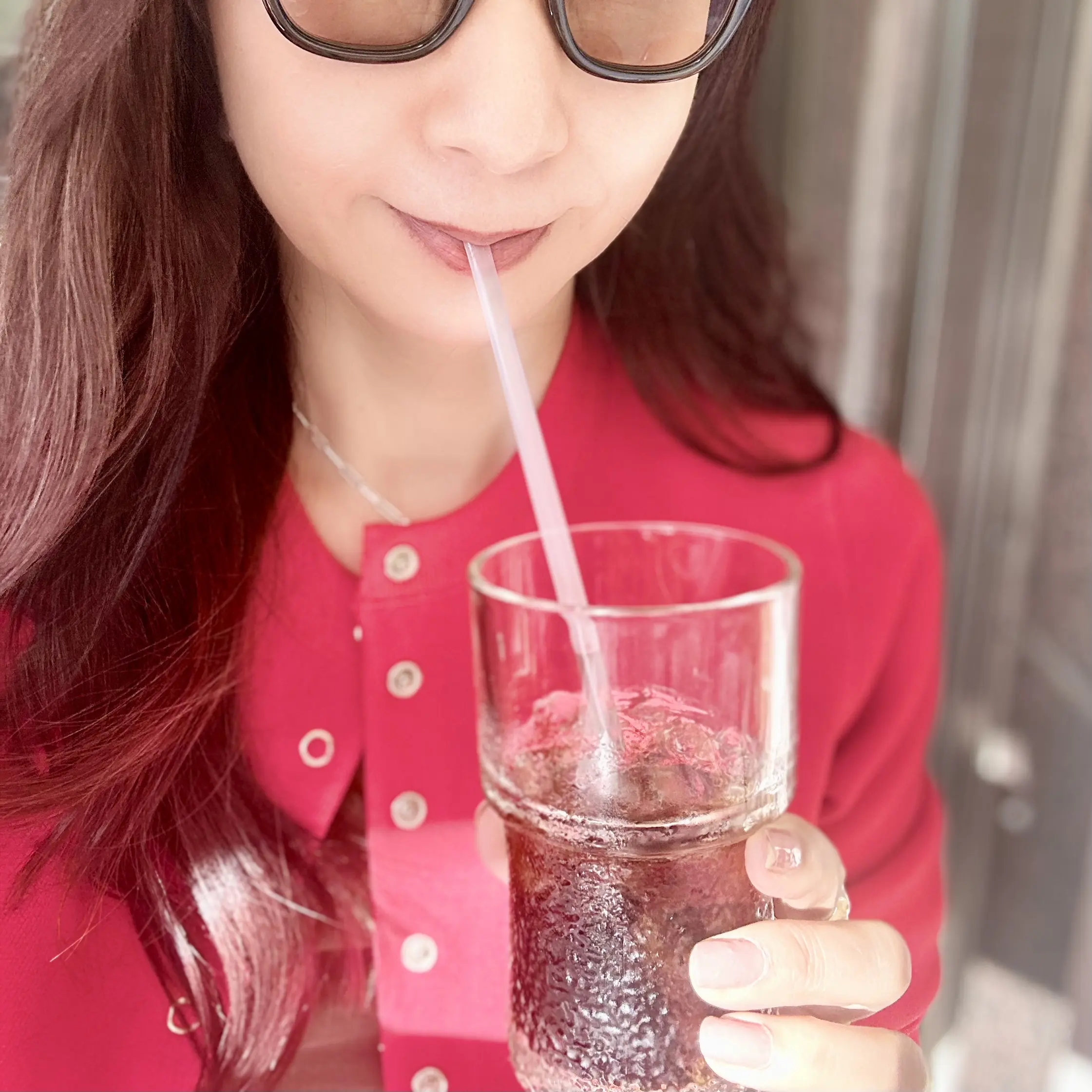 ストローにリップ跡がついてない